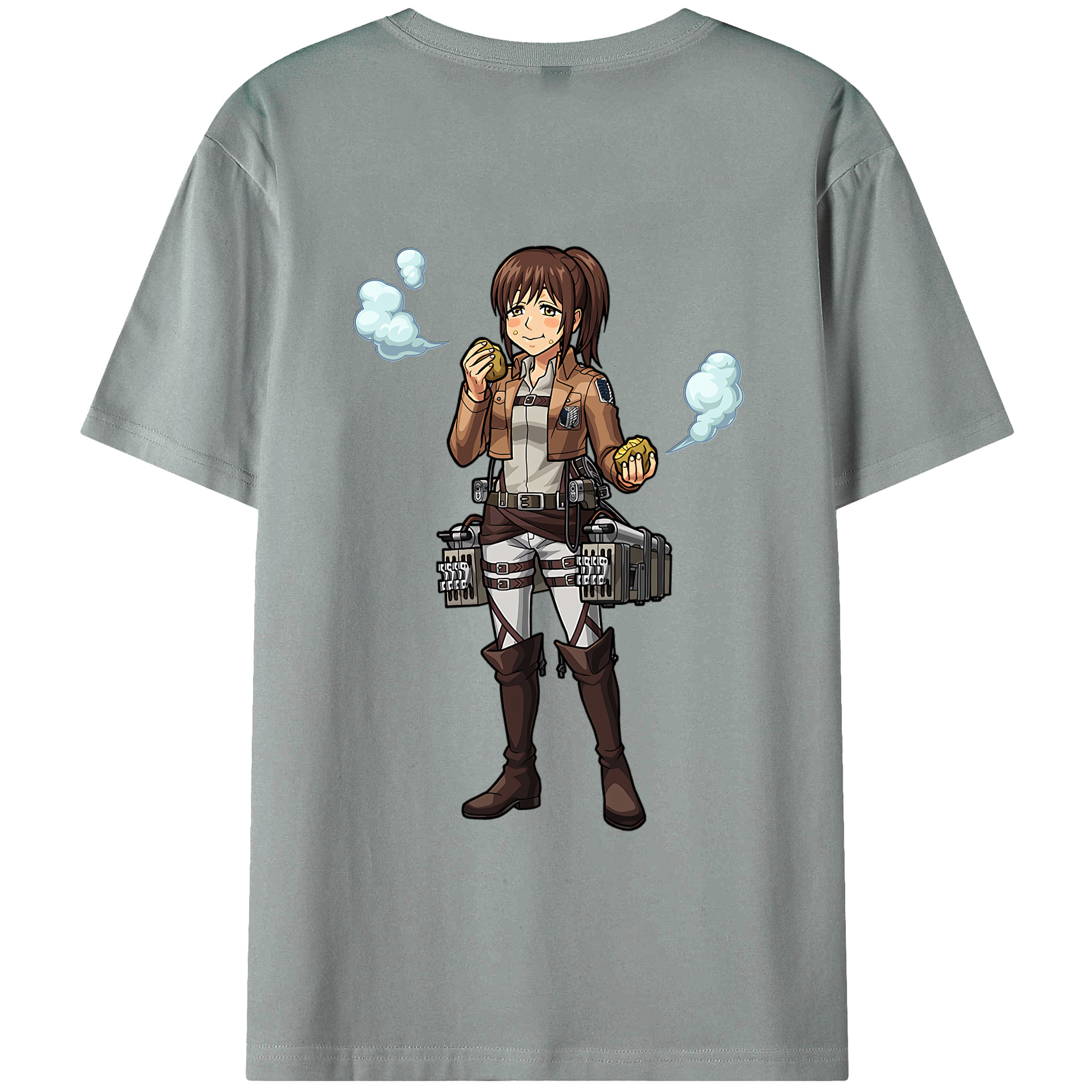 （画像用） 進撃の巨人 サシャ·ブラウス Attack on Titan Sasha Blaus 綿100％ メンズ半袖Tシャツ（バックプリント） 通気性
